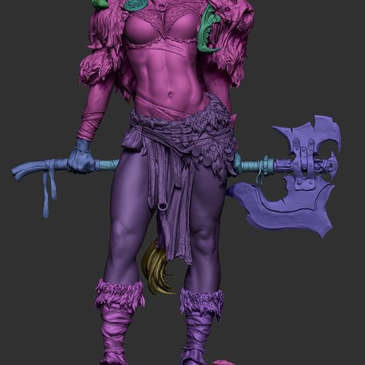 BPR_Composite.jpg Barbarian Queen 3D Print