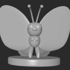 B1.jpeg Бесплатный STL файл MakeIT Pokemon Butterfree・3D-печатная модель для загрузки, digitalisera1981