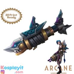 jhgj.jpg Jinx Arcane Shark Gun 3D Model Digital File - League of Legends Cosplay- Jinx Cosplay - Jinx Arcane Cosplay - Fishbones - Jinx Shark Bazooka