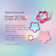 1Pink-and-White-Geometric-Marketing-Presentation-3000-×-2000px-Instagram-Post-Square.png Flower 16 Clay Cutter - STL Digital File Download- 10 sizes and 2 Cutter Versions