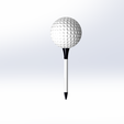 Balle et tee de golf.PNG Archivo STL gratis Pelota de golf・Plan imprimible en 3D para descargar