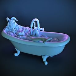 Salma_low.jpg Free OBJ file Bunny-girl Salma in bath・3D printable design to download