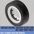Tires_page-0014.jpg Pack of vintage racing, cheater slicks and hot rod tires for scale autos and dioramas! Scalable models