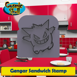 094-Gengar.png STL-Datei Gengar-Sandwich-Stempel・3D-druckbares Modell zum Herunterladen