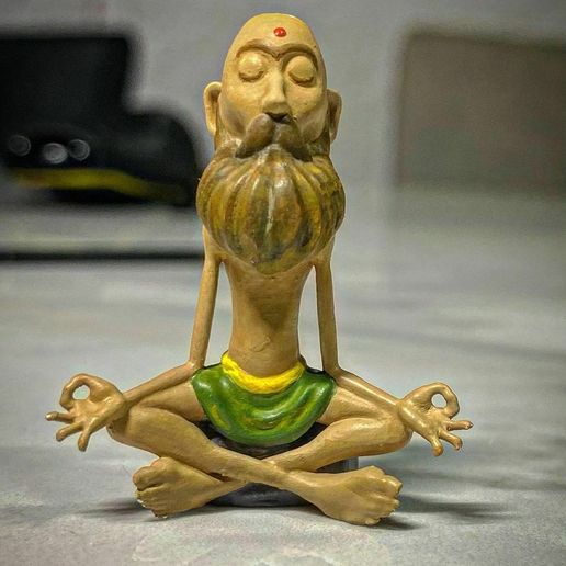 Yogi Baba with Rock Base