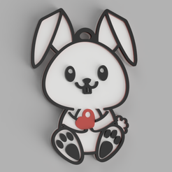 conejo corazon.PNG Fichier STL porte-clés lapin-coeur・Design pour imprimante 3D à télécharger