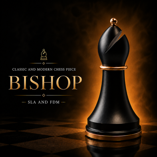 BISHOP – Classical Modern Collection - Chess Piece STL OBJ 3D model