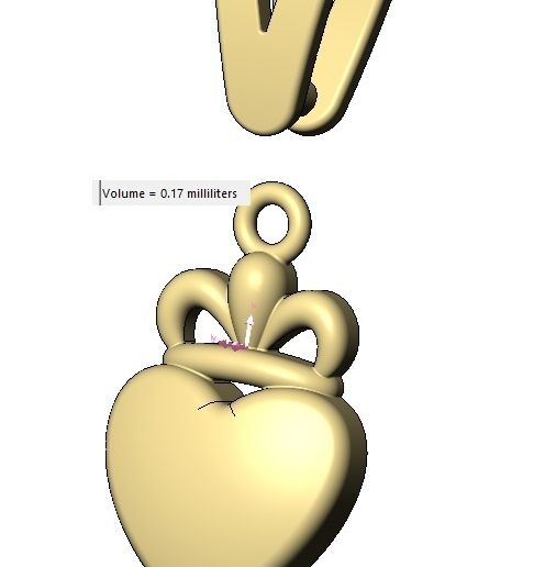 volume1.jpg Pendentif vintage en forme de cœur avec attache Modèle d'impression 3D