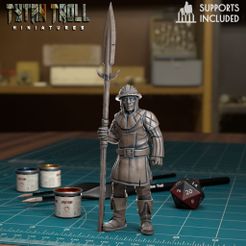 Spearman02.jpg Download STL file Guard Spearman 002 - [Pre-Supported] • 3D printer model, TytanTroll_Miniatures