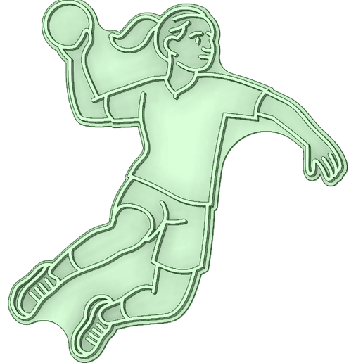 Handball player 1 cookie cutter - 3D model önizlemesi