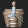 Imagen6.png Suculent pot human meditating for 3D print