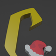 C.png HARRY POTTER STYLE LETTER C WITH CHRISTMAS HAT + KEY CHAIN