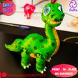 9.jpg STL file PRINT-IN-PLACE ARTICULATED CUTE Sauropoda Dinosaur・3D printable model to download