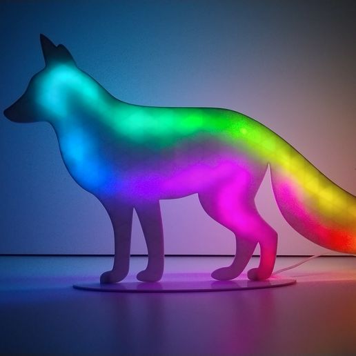 🦊 Fox led lamp RGB (wall and shelf lamp)・ 3D File for 3D printing・Cults