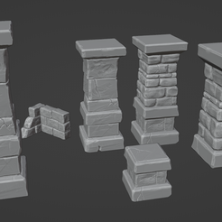 Pillars_Pic1.png Free STL file Stone Pillars Collection・3D printer design to download