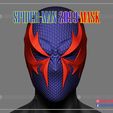 Spiderman_2099_Mask_STL_3d_print_model_01.jpg Spiderman 2099 Helmet - Marvel Cosplay Mask