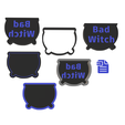 STL00741-1.png 1pc + 2pc +3pc Bad Witch Bath Bomb Mold