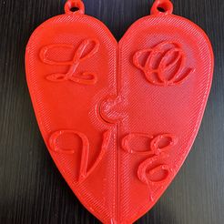 IMG_0387-1.jpg Archivo STL Love Heart Llavero/Collar/Pendientes・Modelo imprimible en 3D para descargar
