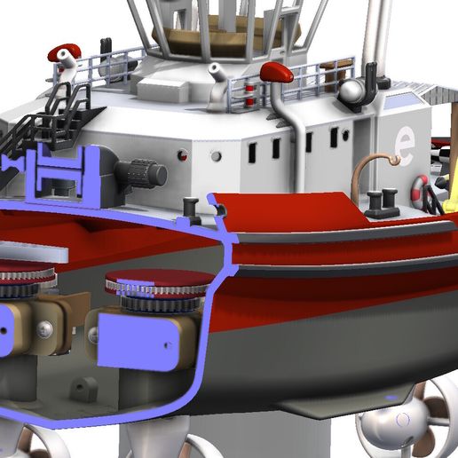🚁 Modern Azimuth Propelled Rotor Tug・ 3MF File for 3D printing・Cults