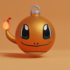 ornament-charmander-render.jpg Archivo STL Pokemon - Adorno de Navidad Charmander・Modelo para descargar y imprimir en 3D, Fontoura3D