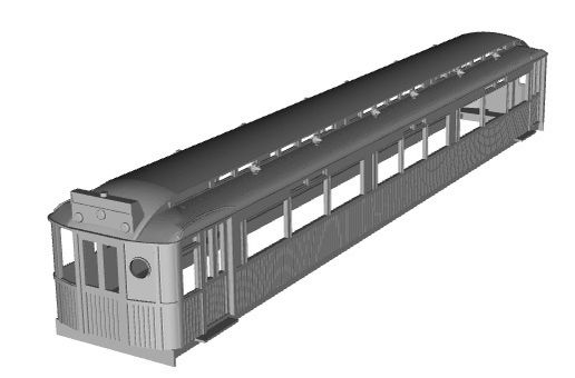 NER D203 Motor Third (1914) 1/100 scale 3D model
