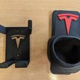 IMG_1317.jpeg NEW 2023 - Garage Kit, You get both TESLA MOBILE CABLE HOLDER FOR EUROPE and North America GEN 2 UMC -  With TESLA WALL LOGO! And WITH BONUS DRINK COASTER and J1772 Adapter Lock Charger