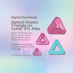 Cover-7.png Clay Cutter STL File Optical Illusion Triangle - Modern Earring Digital File Download- 9 sizes & 2 Cutter Versions, cookie cutter