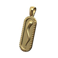 Fluted-oblang-Italian-horn-pendant-bail-00.jpg Fluted bezel oblong italian horn pendant with bail 3D print model