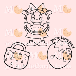1.png STRAWBERRY WATERMELON GIRL CUTTER AND STAMP