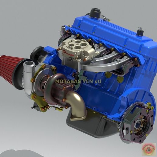 🌆 CHRYSLER SLANT SIX TURBO - ENGINE・ STL File for 3D printing・Cults