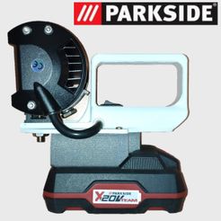 01.jpg Archivo STL Proyector de mango de equipo Parkside x20 con protección contra descarga excesiva de la batería・Objeto imprimible en 3D para descargar