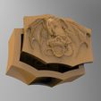 box.145.jpg vintage dragon box decorated with skull  3D STL model for CNC router and 3D printing