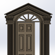 DFD7-F2.png 1/12 Hinged dollhouse front door (Hinged model No.7) + High detailed door frame