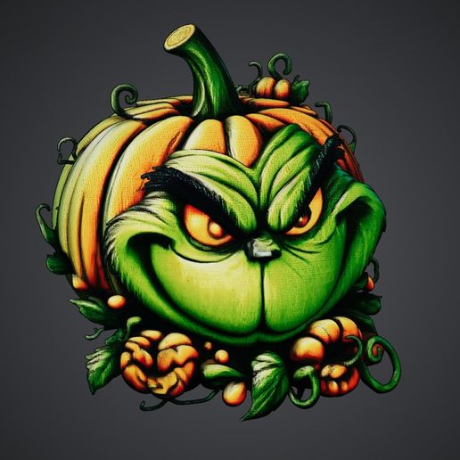 Festive Grinch Pumpkin