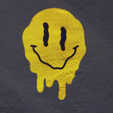 Stencil-Wall-Mockup131412414.png MELTY SMILEY - READY TO PRINT! 3D PRINTABLE STENCIL