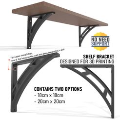 Banner.jpg SHELF BRACKET Designed For 3D Printing. Contains Two Options (18cmx18cm, 20cmx20cm)