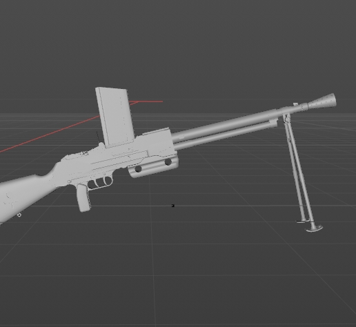 French FM24-29 machine gun digital model material 3D model