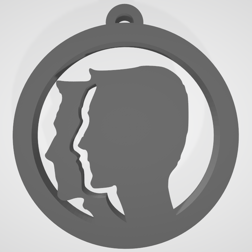 Zodiac sign keychain Gemini 3D model