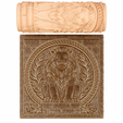 z1.png Lion Heraldic Emblem Texture Roller STL File – Digital Download