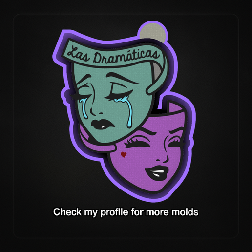 overlay-image.png 🎭💃 Las Dramáticas - Molde para Fresco, Resina y Velas