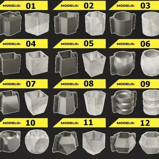 3D file PACK 60 MOLDES MACETA CEMENTO 🏺 ・3D printable design to ...