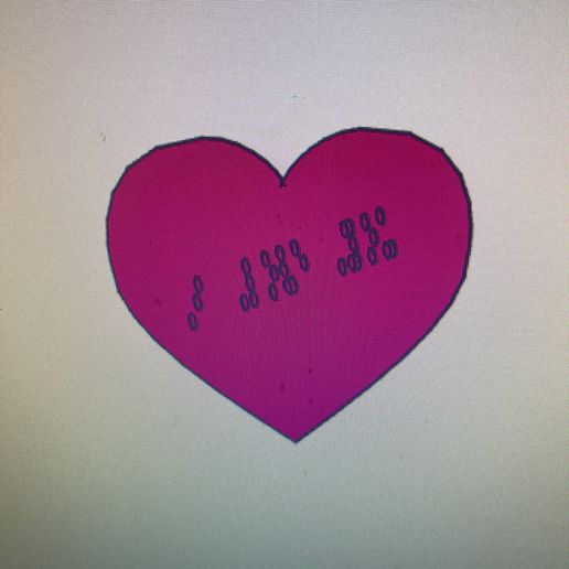 STL file Heart with "I Love You" in braille・Template to download and 3D