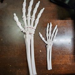 Mano esquelética de impresión flexible