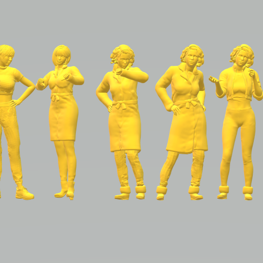 👨 pack women 1/64・ STL File for 3D printing・Cults
