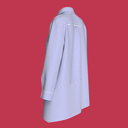 👗 Girls Multi-Directional Stripe Shirt | Marvelous / Clo3d / obj / fbx ...