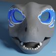 DinoMask3.jpg Fichier STL Masque de dinosaure Raptor à porter avec mâchoire mobile・Idée pour impression 3D à télécharger