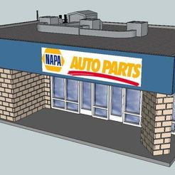 Auto_Parts_Store.jpg Download free STL file HO Scale Auto Parts Store • 3D printer template, kabrumble