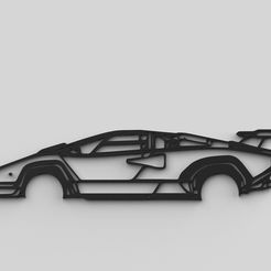 rendering.201.jpg Archivo STL Lamborghini Countach silueta・Diseño de impresora 3D para descargar