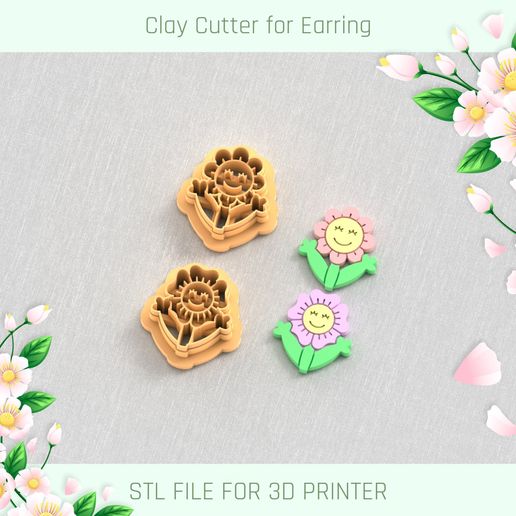 Happy Flowers with Hands Clay Cutter
