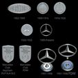 1.jpg Mercedes Benz Logo, Set From 1902 to 2021, and keychain Mercedes AMG Club, File STL for all 3d Printer